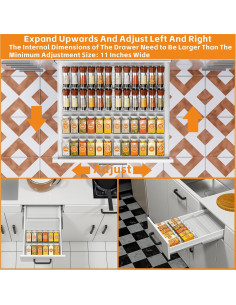 Organizador de Especias de Cajón Yieach 4 Niveles Expandible 2