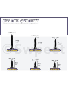 Kit de Tornillos de Madera Swpeet 1300 Pcs Autoperforantes 2
