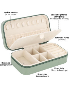 Caja de Joyería de Viaje DesignSter Verde Aguacate Compacta 2