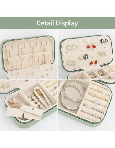 Caja de Joyería de Viaje DesignSter Verde Aguacate Compacta