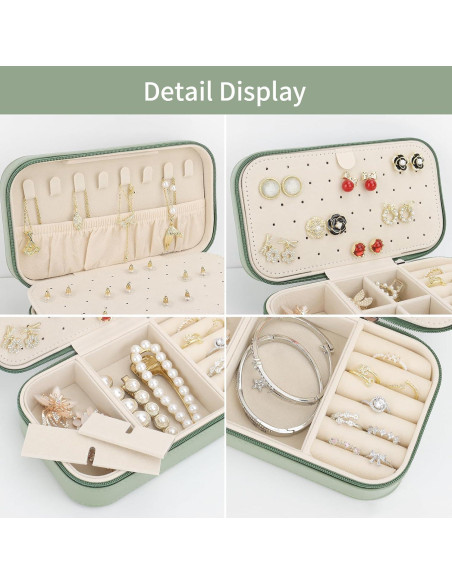 Caja de Joyería de Viaje DesignSter Verde Aguacate Compacta