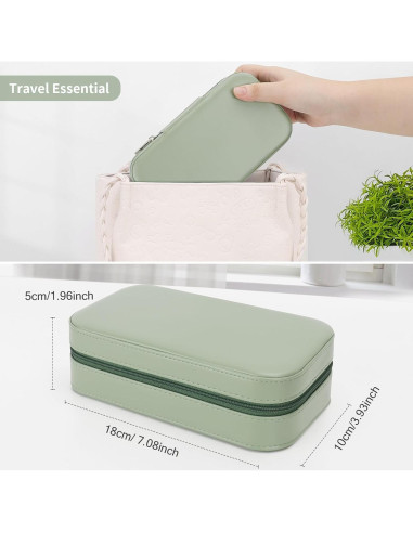 Caja de Joyería de Viaje DesignSter Verde Aguacate Compacta