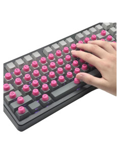 Pegatinas para Teclados de Uñas Largas Yathkyed Rosa 64Pcs