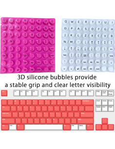 Pegatinas para Teclados de Uñas Largas Yathkyed Rosa 64Pcs 2