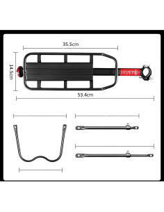 Portaequipajes de Bicicleta CooFel Ajustable 30kg Negro 2