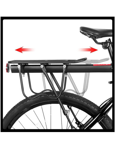 Portaequipajes de Bicicleta CooFel Ajustable 30kg Negro