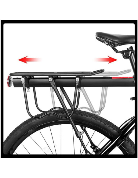 Portaequipajes de Bicicleta CooFel Ajustable 30kg Negro