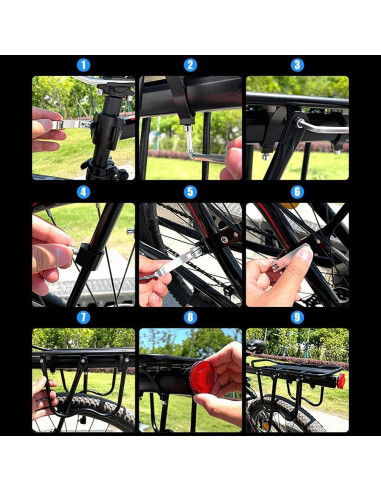 Portaequipajes de Bicicleta CooFel Ajustable 30kg Negro