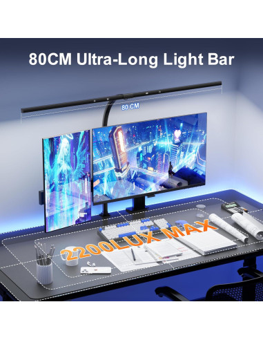 Lámpara de Escritorio LED Deeloop 80cm 24W Ajustable con Abrazadera