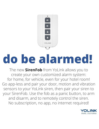 Fob Inteligente YoLink SirenFob Control de Sirena 402m