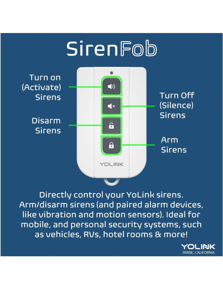 Fob Inteligente YoLink SirenFob Control de Sirena 402m