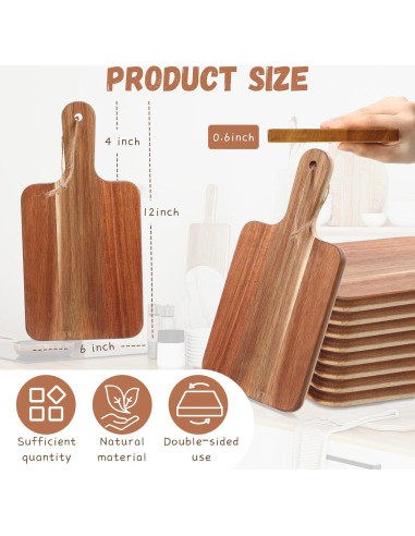 Tablas de Cortar de Madera de Acacia Geetery 16 Pcs 30x15 cm