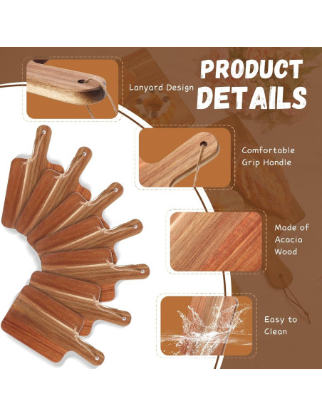 Tablas de Cortar de Madera de Acacia Geetery 16 Pcs 30x15 cm