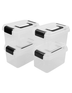 Caja Plástica Jekiyo 2.5L Transparente con Tapa - 4 Unidades