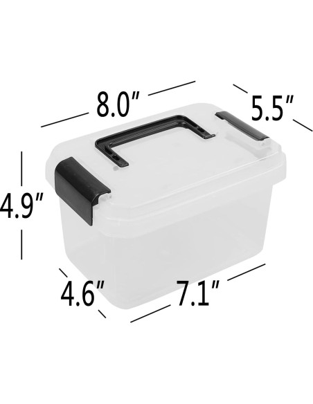 Caja Plástica Jekiyo 2.5L Transparente con Tapa - 4 Unidades Caja Plástica Jekiyo 2.5L Transparente con Tapa - 4 Unidades