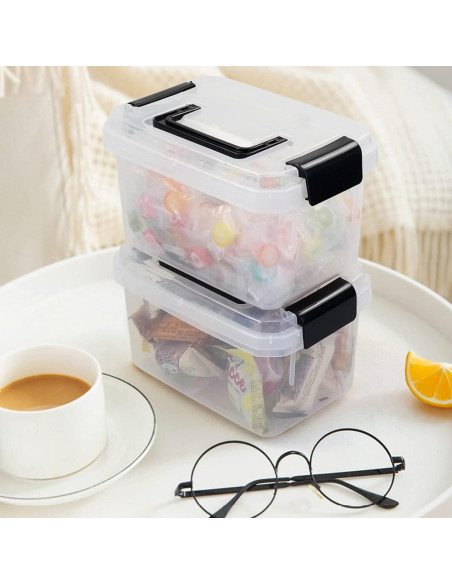 Caja Plástica Jekiyo 2.5L Transparente con Tapa - 4 Unidades Caja Plástica Jekiyo 2.5L Transparente con Tapa - 4 Unidades