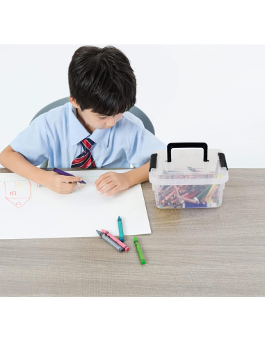 Caja Plástica Jekiyo 2.5L Transparente con Tapa - 4 Unidades