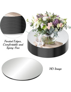 Bandejas Espejadas Redondas Seelenruhe 10" 12 PCS Decoración 2