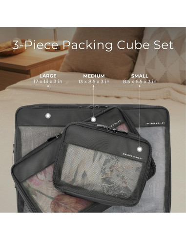 Conjunto de Cubos de Compresión Briggs & Riley - 3 Piezas Negro