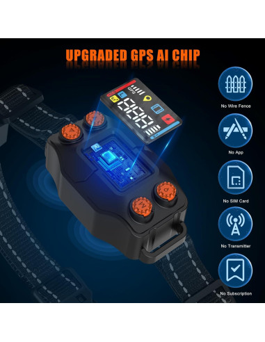 Sistema de Cerca Inalámbrica GPS para Perros Chwwen F830, 21-914m