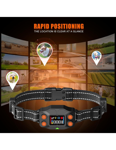 Sistema de Cerca Inalámbrica GPS para Perros Chwwen F830, 21-914m