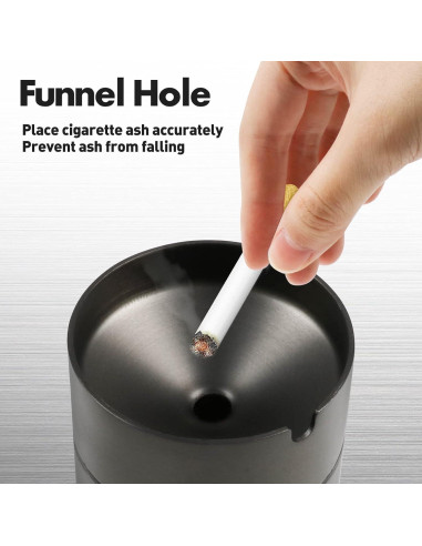 Cenicero de Acero Inoxidable JOCHA a Prueba de Olores 2 PACK