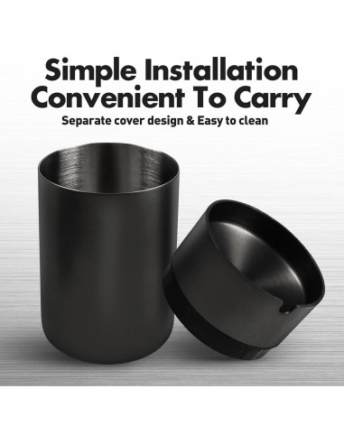 Cenicero de Acero Inoxidable JOCHA a Prueba de Olores 2 PACK