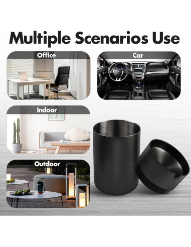 Cenicero de Acero Inoxidable JOCHA a Prueba de Olores 2 PACK