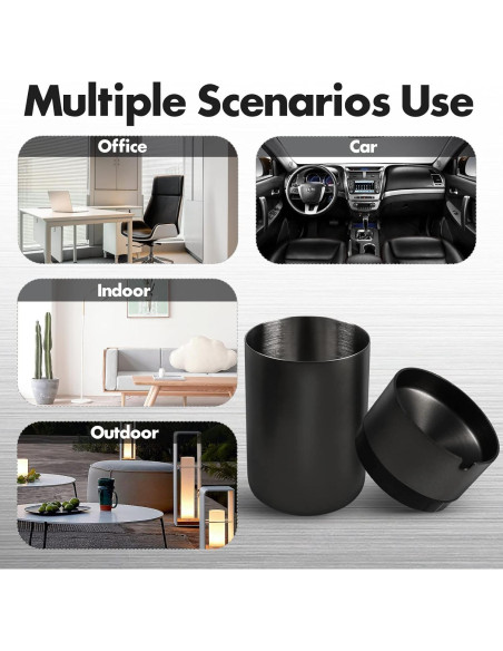 Cenicero de Acero Inoxidable JOCHA a Prueba de Olores 2 PACK