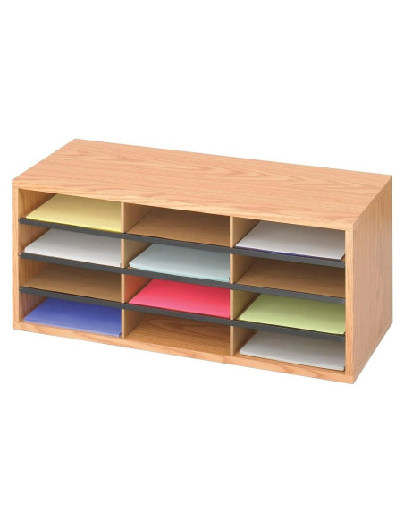 Organizador de Literatura Safco 12 Compartimentos Roble Medio