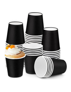 Paquete de 50 tazas de papel desechables Giwrmu 90 ml negras