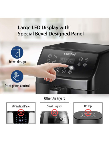 Freidora de Aire Digital COMFEE' 5.8Qt 1700W 8 Funciones