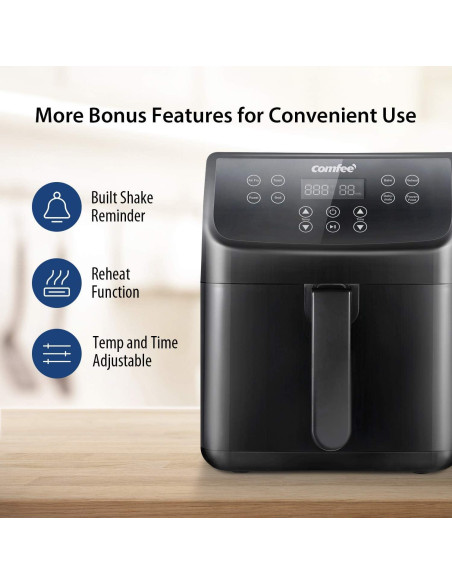 Freidora de Aire Digital COMFEE' 5.8Qt 1700W 8 Funciones Freidora de Aire Digital COMFEE' 5.8Qt 1700W 8 Funciones
