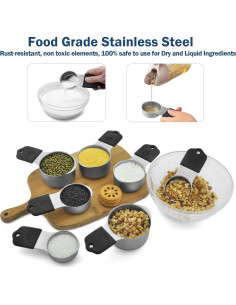 Juego de Tazas Medidoras Magnéticas WARMHEART 7 Piezas Acero Inoxidable 2