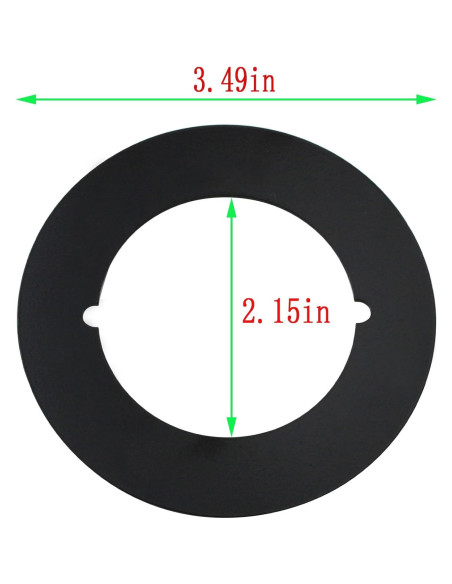 Placa de Cicatriz Rsoise 54 mm Interior 89 mm Exterior Negro 2 Pcs