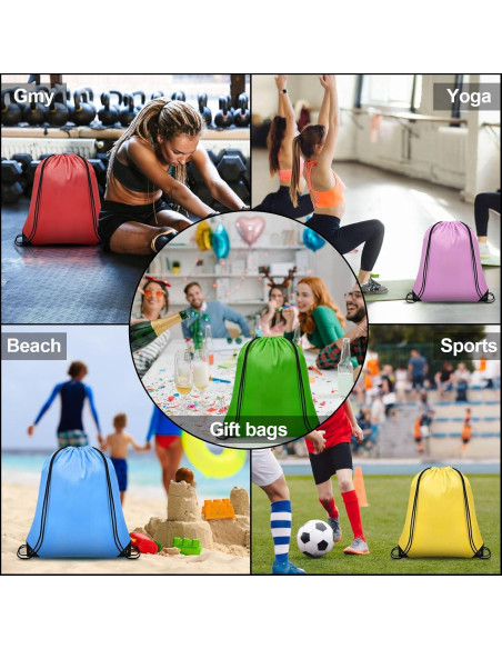 8 Bolsas de Cierre de Cordón Grneric para Gimnasio y Viaje