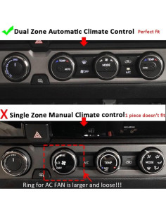 Cubiertas de Perillas de AC y Anillos de Ventilación Toyota Tacoma 2016-2023 2