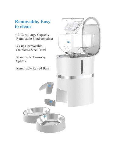 Comedero Automático WellToBe para Gatos y Perros Pequeños