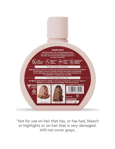 Glaseado Color Acondicionador Brillante Glaze 181 g - Especia Castaña