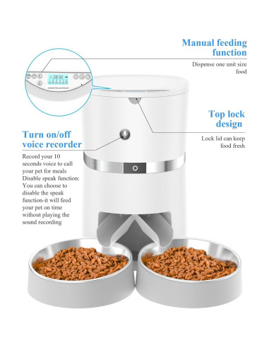 Comedero Automático WellToBe para Gatos y Perros Pequeños