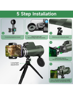 Monocular Telescopio 80x100 ASxmhGo Verde Alta Definición 2