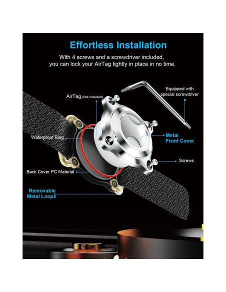 Soporte Airtag para Collar de Perro Palamede - Impermeable S