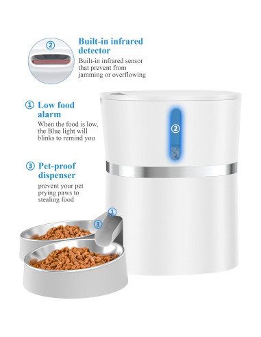 Comedero Automático WellToBe para Gatos y Perros Pequeños