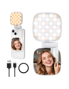 Luz de Selfie Magnética Kalofaye con Espejo y 360