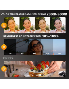 Luz de Selfie Magnética Kalofaye con Espejo y 360 2