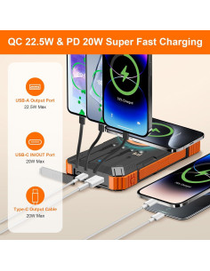 Cargador Solar Power Bank ERRBBIC 49800mAh 22.5W Inalámbrico 2