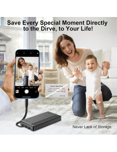 Disco Duro Externo Portátil ySky 1TB MFi para iPhone y PC