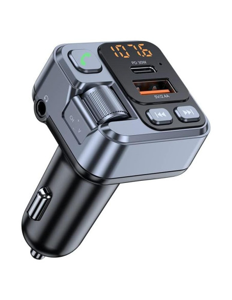 Transmisor FM Bluetooth 5.1 FCtianX con Cargador USB 30W