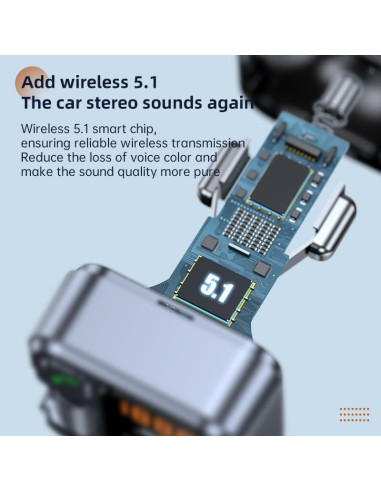 Transmisor FM Bluetooth 5.1 FCtianX con Cargador USB 30W