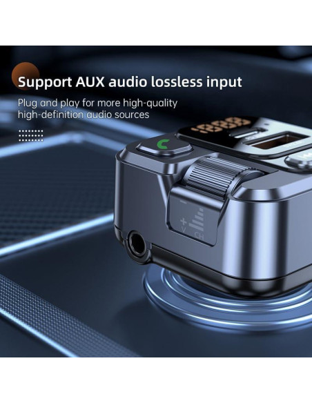 Transmisor FM Bluetooth 5.1 FCtianX con Cargador USB 30W